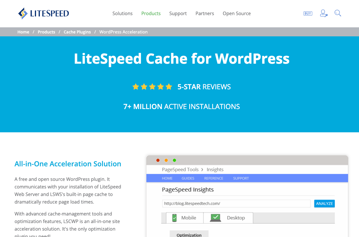 Pagina oficial de LiteSpeed Cache for WordPress LiteSpeed Cache - plugin de cache para WordPress