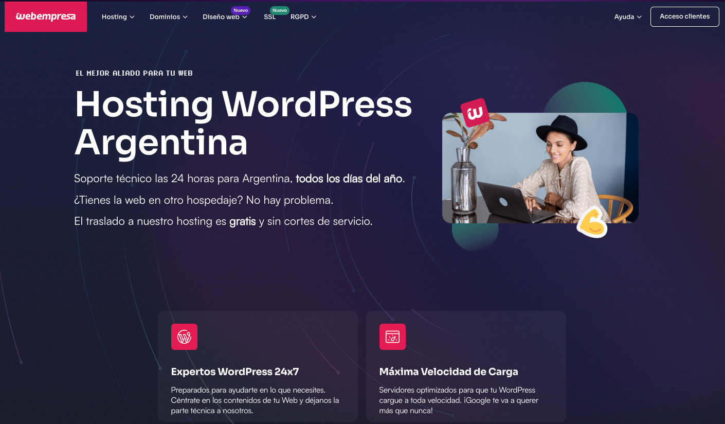 Webempresa, hosting WordPress con soporte premium para Argentina Webempresa - hosting WordPress para Argentina