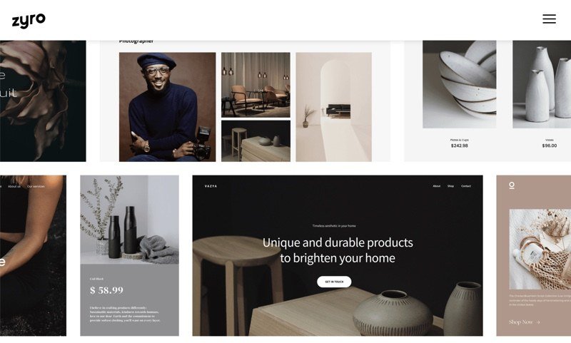 Captura de pantalla de Zyro, creador web con inteligencia artificial Zyro - Creador de páginas web con inteligencia artificial